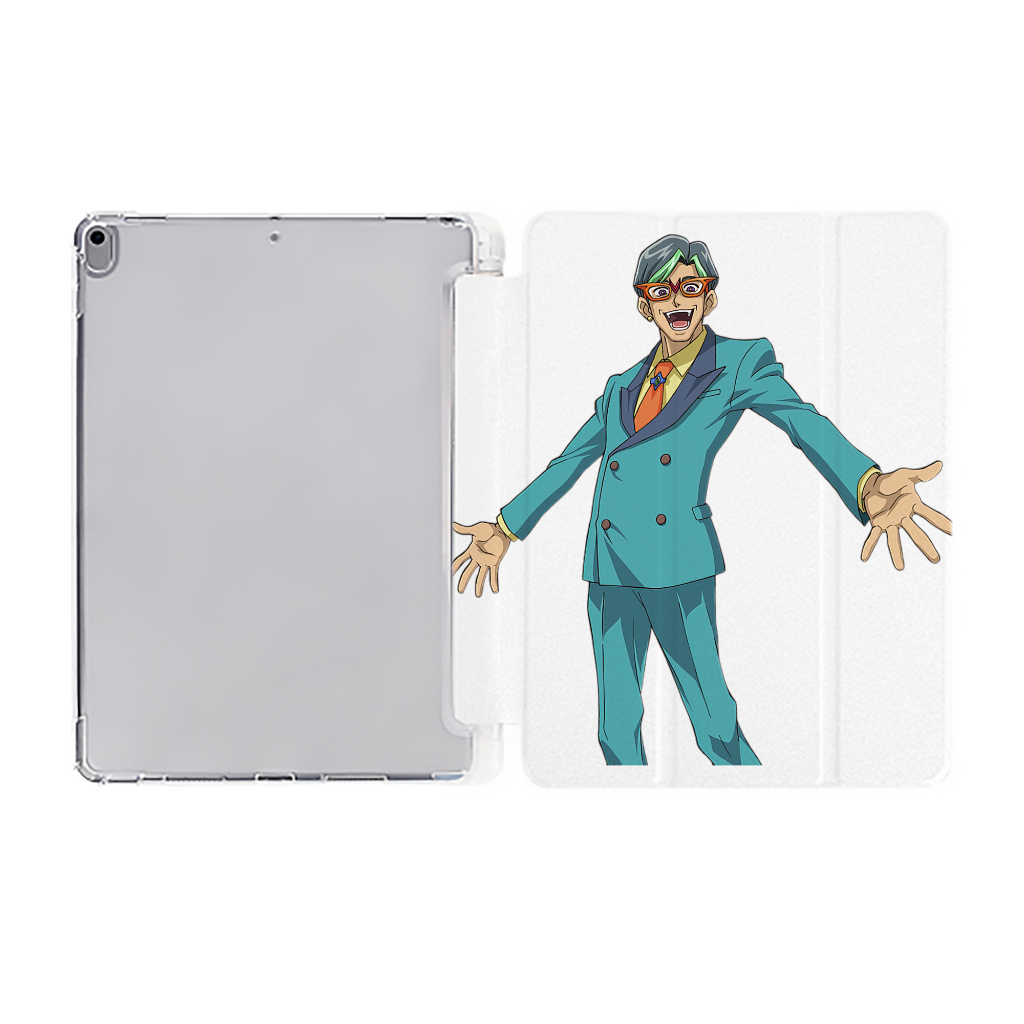 （画像用） 遊☆戯☆王 Yu-Gi-Oh! IPad ケース ペン収納付き 三つ折りスタンド PUレザー×シリコン 対応機種9.5/10.5/10.9インチ